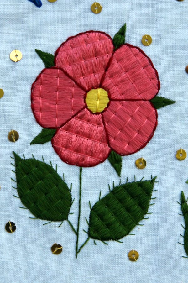 Embroidered flower.