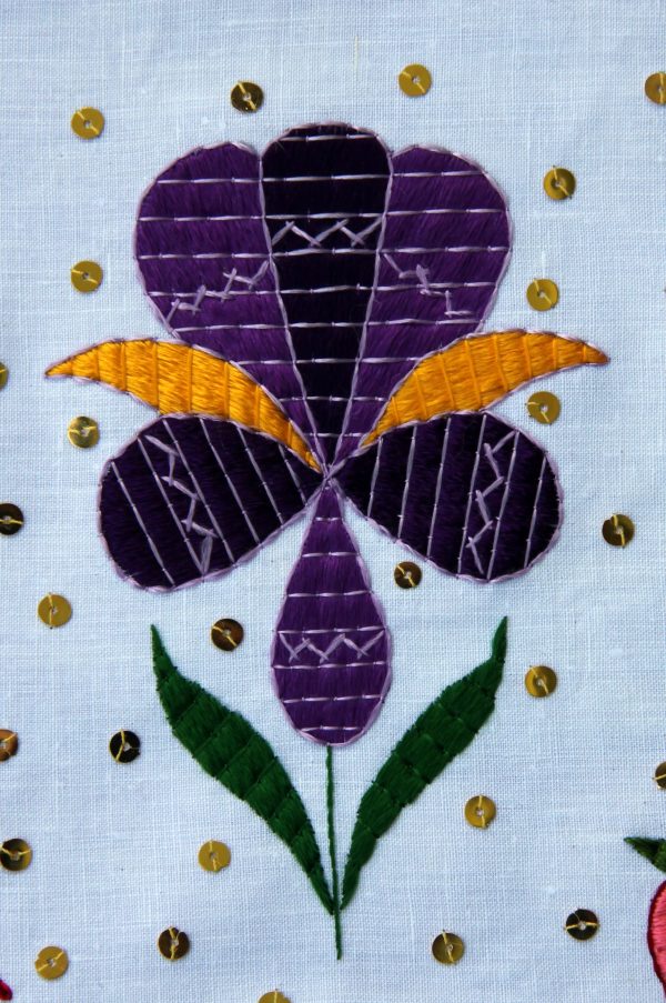 Embroidered flower.