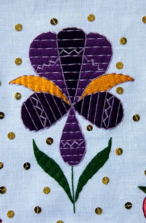 Embroidered flower.