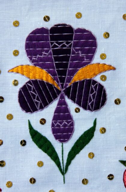 Embroidered flower.