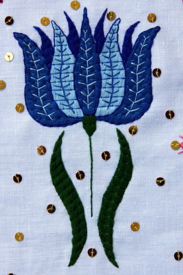 Embroidered flower.