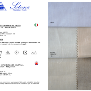 Specifications of the Sotema linen embroidery fabric.