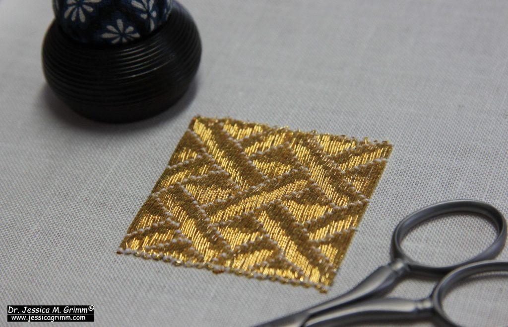 Medieval Goldwork Embroidery Course sampler