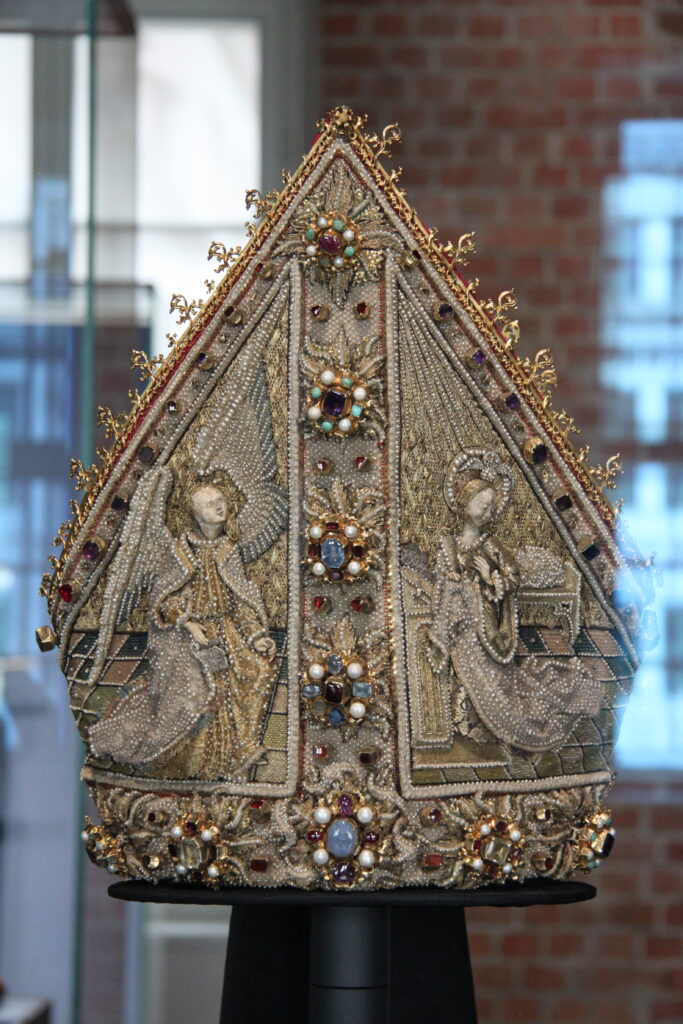 Pearl-embroidered mitre made by Hans Plock, c. AD 1514, Halle, Germany