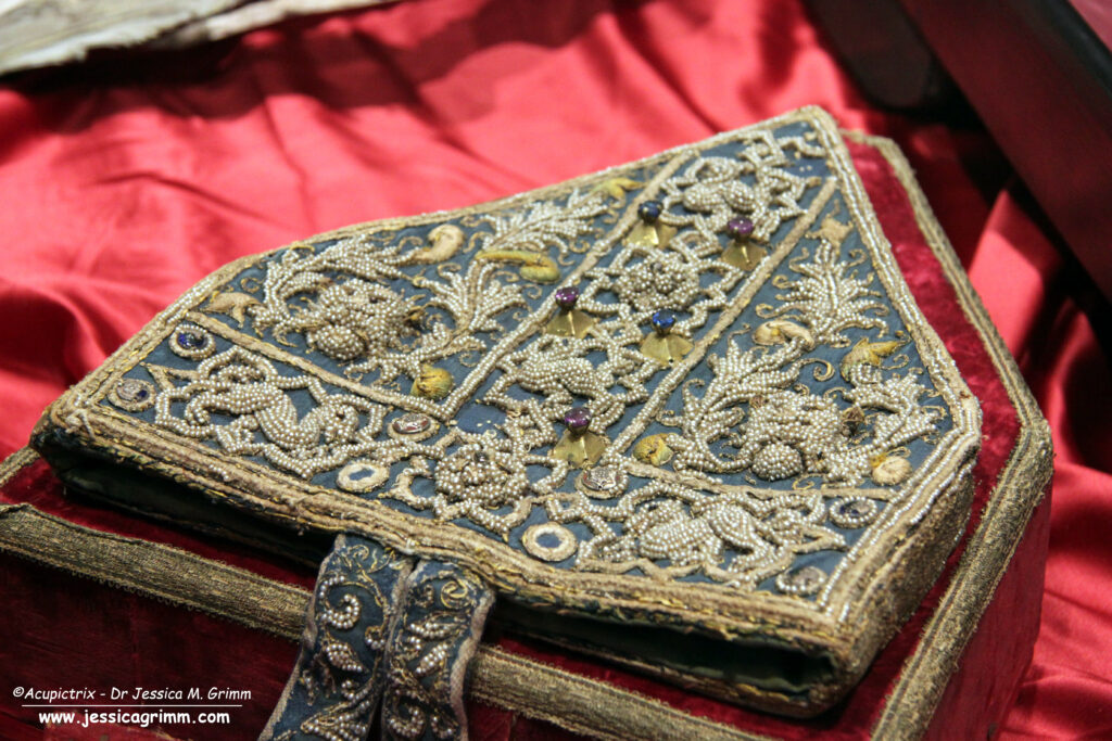 Pearl-embroidered mitre from the 14th century