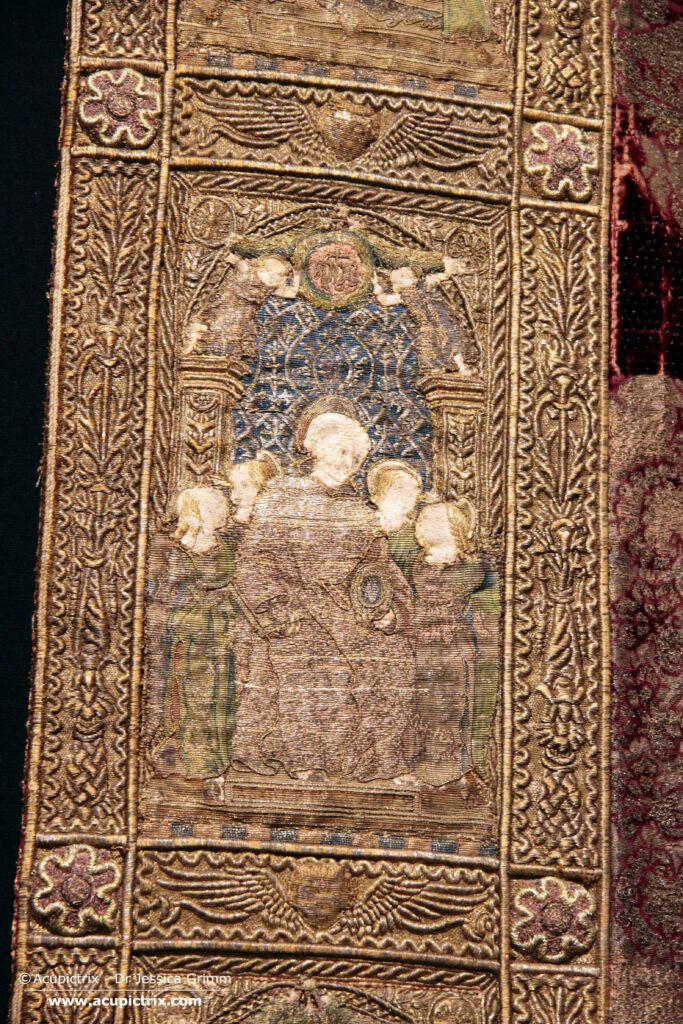 Medieval Goldwork from Tuscany: Pope Nicholas V cope, orphrey with St Bernardino