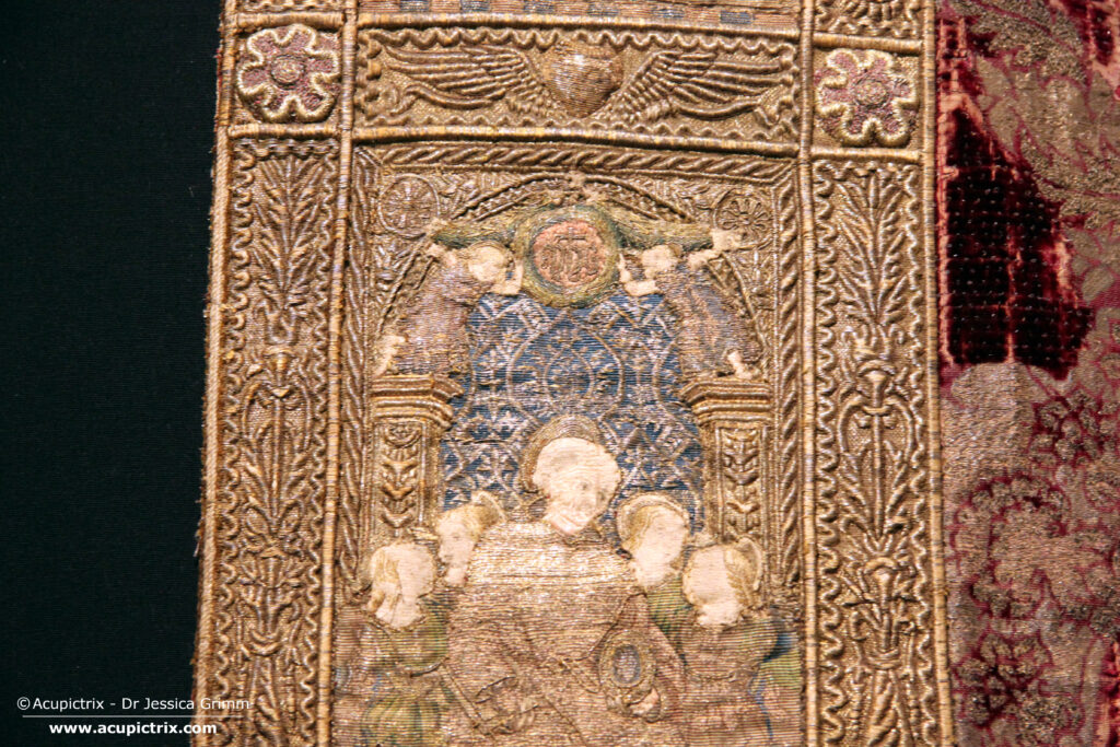 Medieval Goldwork from Tuscany: Pope Nicholas V cope, orphrey with St Bernardino