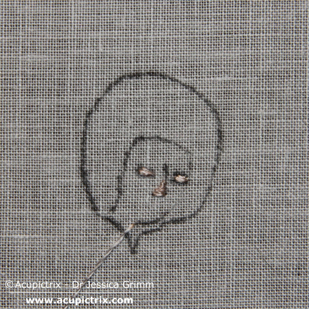 Medieval embroidery tutorial - adding padding stitches