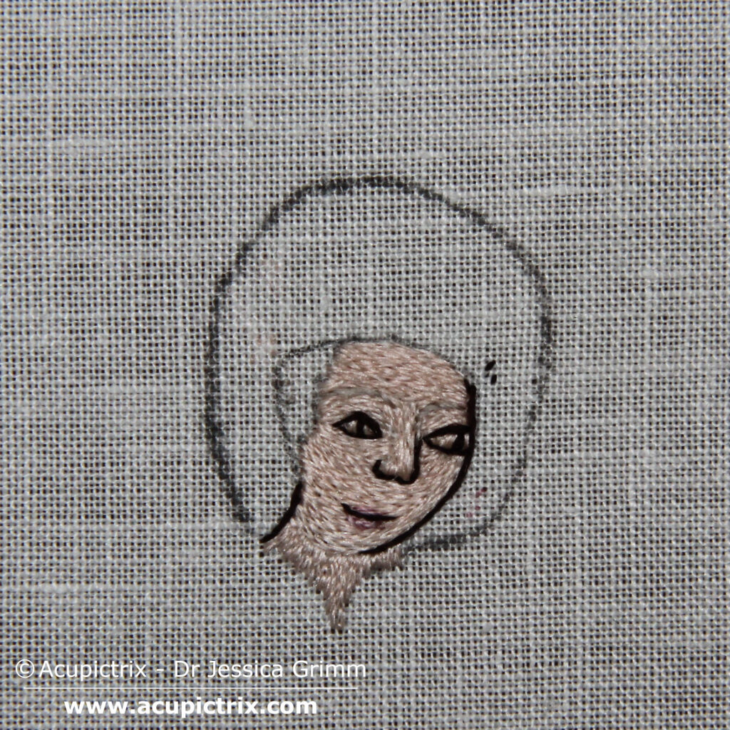 Medieval embroidery tutorial - facial details