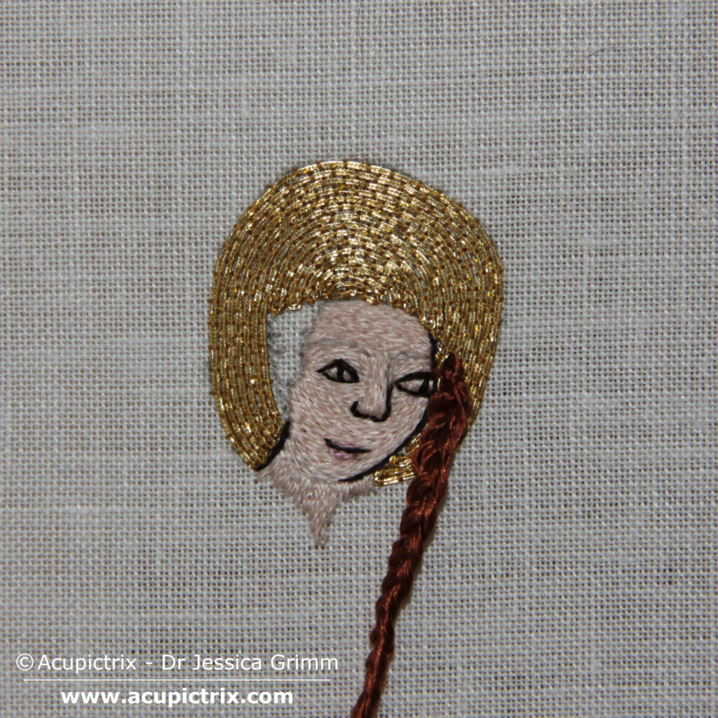 Medieval embroidery tutorial - adding the braids