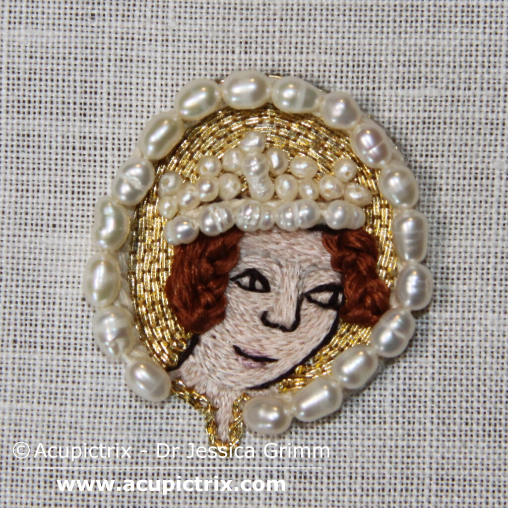 Medieval embroidery tutorial - finished sample