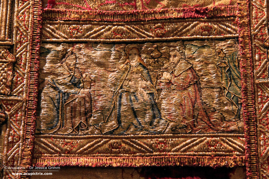 Medieval Golwork Embroidery - orphrey with the Adoration of the Magi
