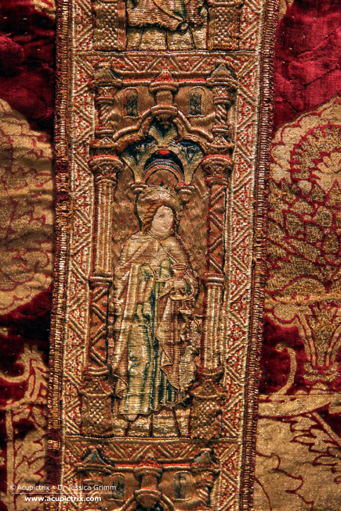 Medieval Goldwork Embroidery - orphrey with Saint John
