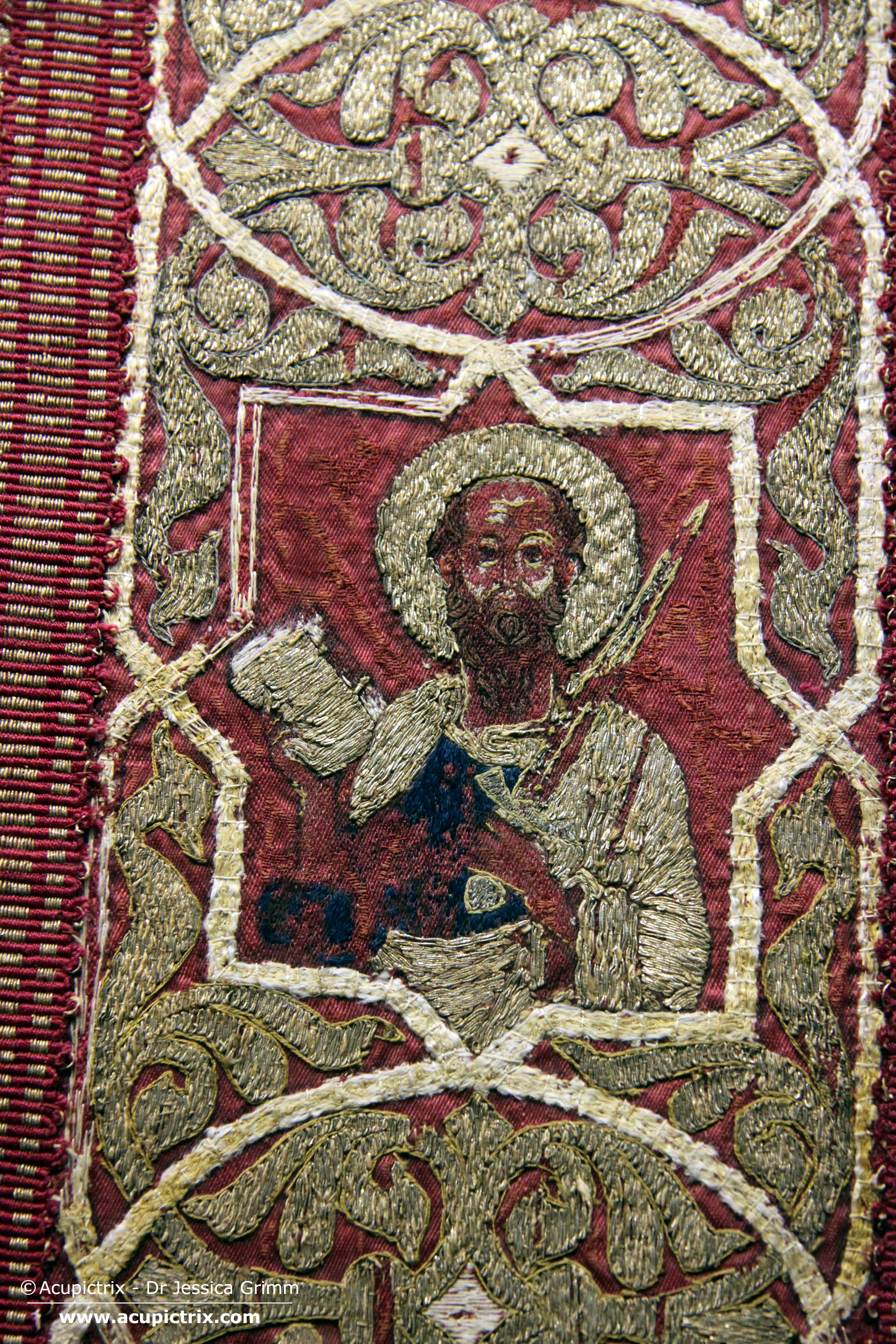 Opus Cyprense - Medieval goldwork embroidery chasuble Anagni Cathedral Treasury