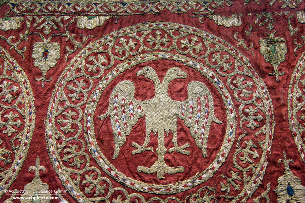 Opus Cyprese - Medieval goldwork embroidery cope Anagni Cathedral Treasury