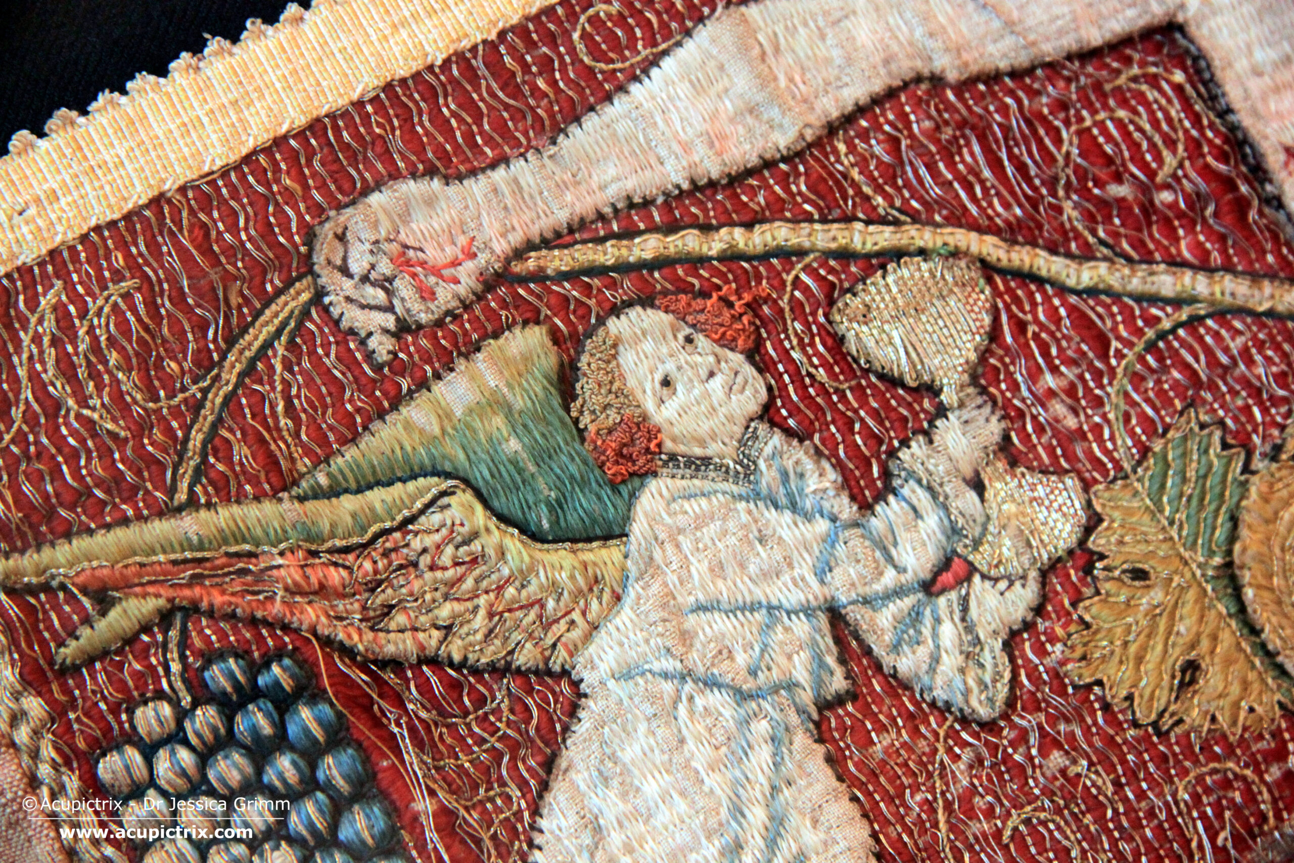 Medieval Embroidery reminiscent of the Art of Anne Geddes