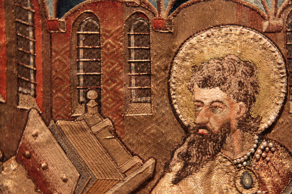 Order of the Golden Fleece - detail of Mathew on the embroidered antependium