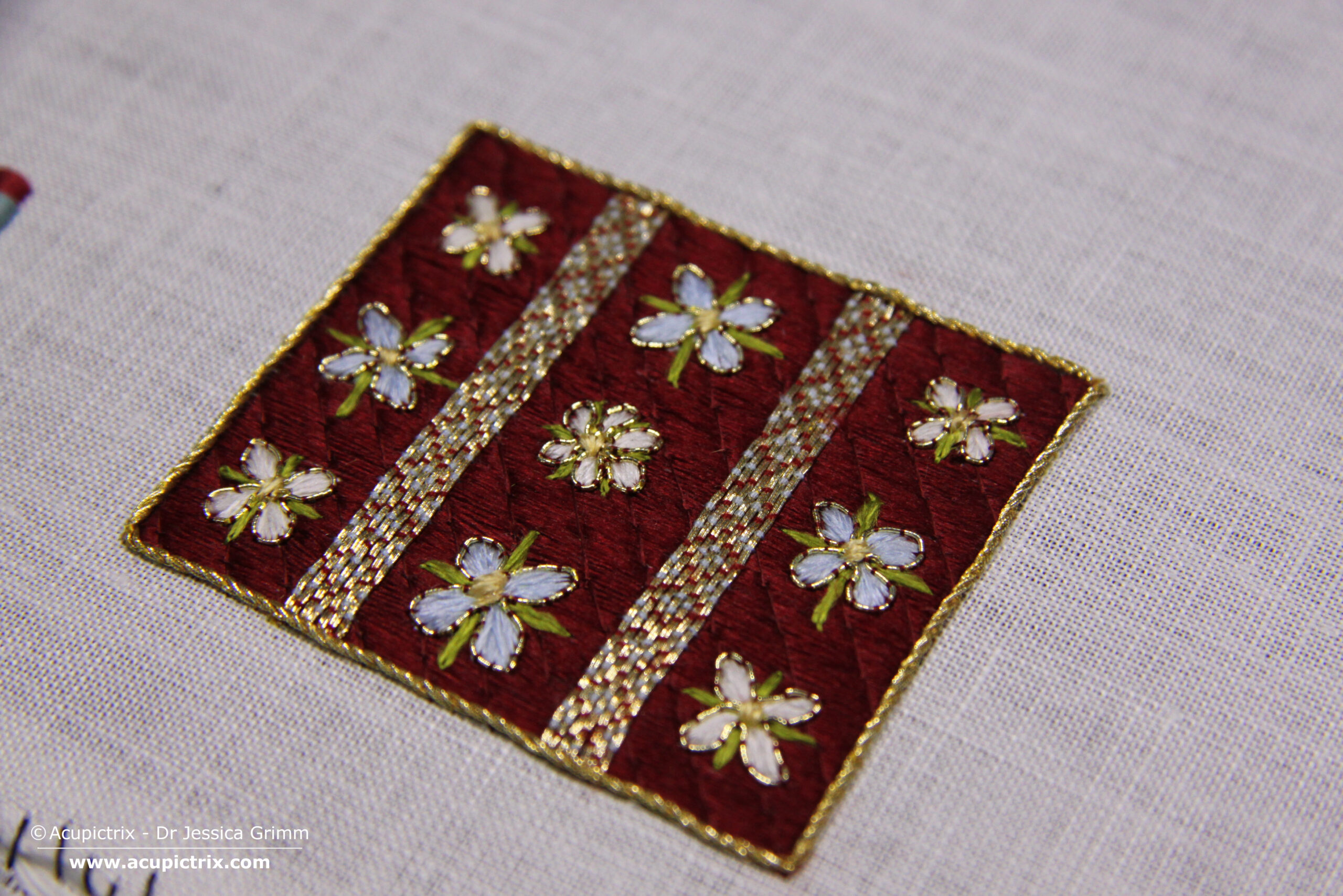 Goldwork embroidery Tutorial - Fancy Floral Blanket