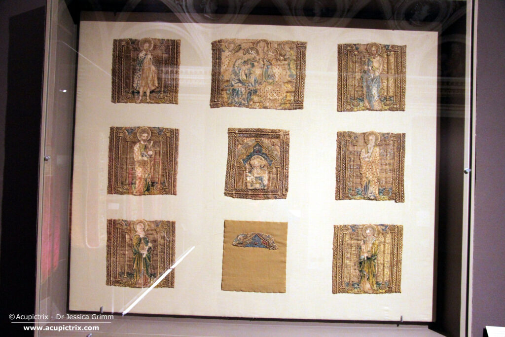 Venetian Embroidery - Nine orphrey panels kept at the Museo Diocesano Recanati, Italy.