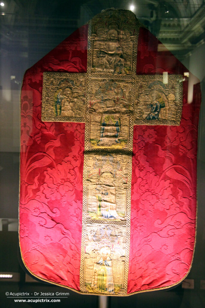 Venetian Embroidery - Chasuble, Venice 1410-1420, the Basilica of Santa Maria Gloriosa dei Frari (from the church of San Pantalon)