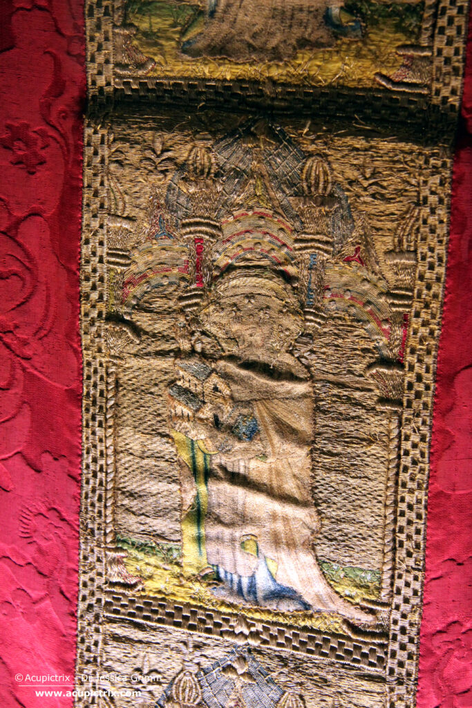 Venetian Embroidery - Orphrey panel with Saint Jerome, Venice 1410-1420, the Basilica of Santa Maria Gloriosa dei Frari (from the church of San Pantalon)