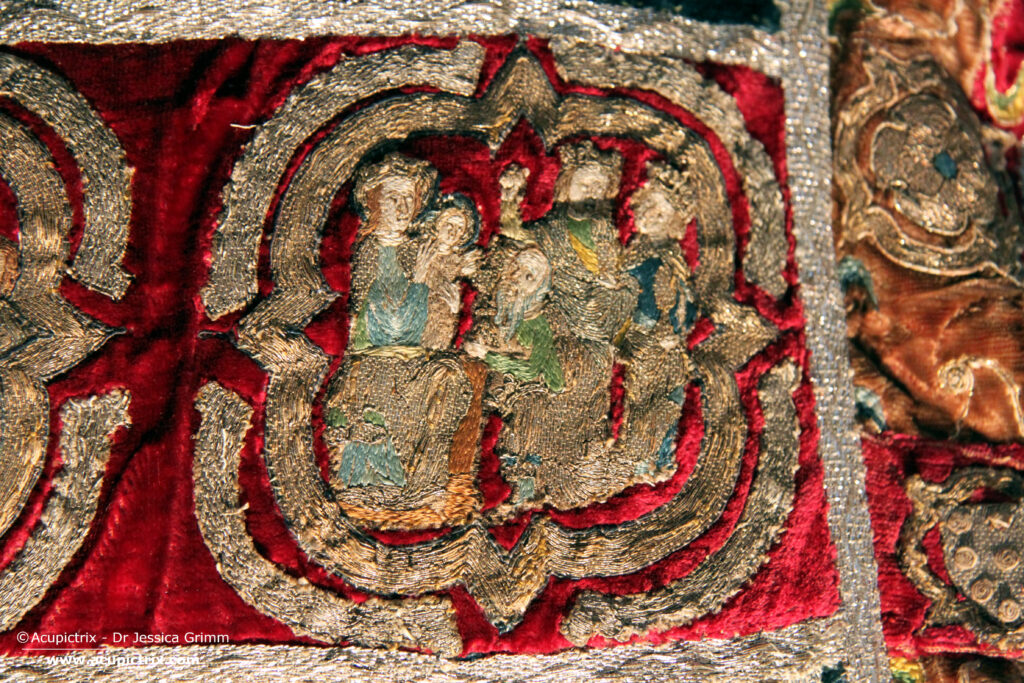 Burtscheid - late 14th century embroidery showing the Adoration of the Magi