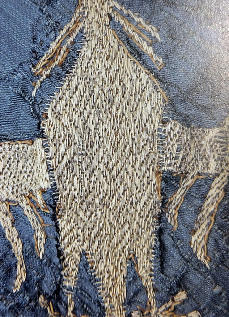 Halberstadt - detail of the embroidery on a blue chasuble