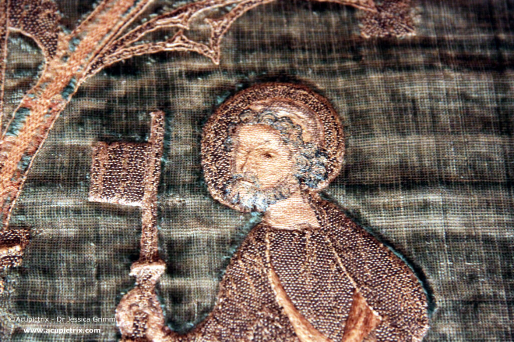 Kloster Kamp - Kamper Antependium, embroidered detail of Saint Peter