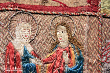 Medieval Stumpwork – Detail Visitation, Domschatz Fritzlar, Inv. Nr. 705071, around AD 1500, Germany.