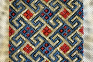 Medieval Embroidery Pattern - colourful geometric pattern