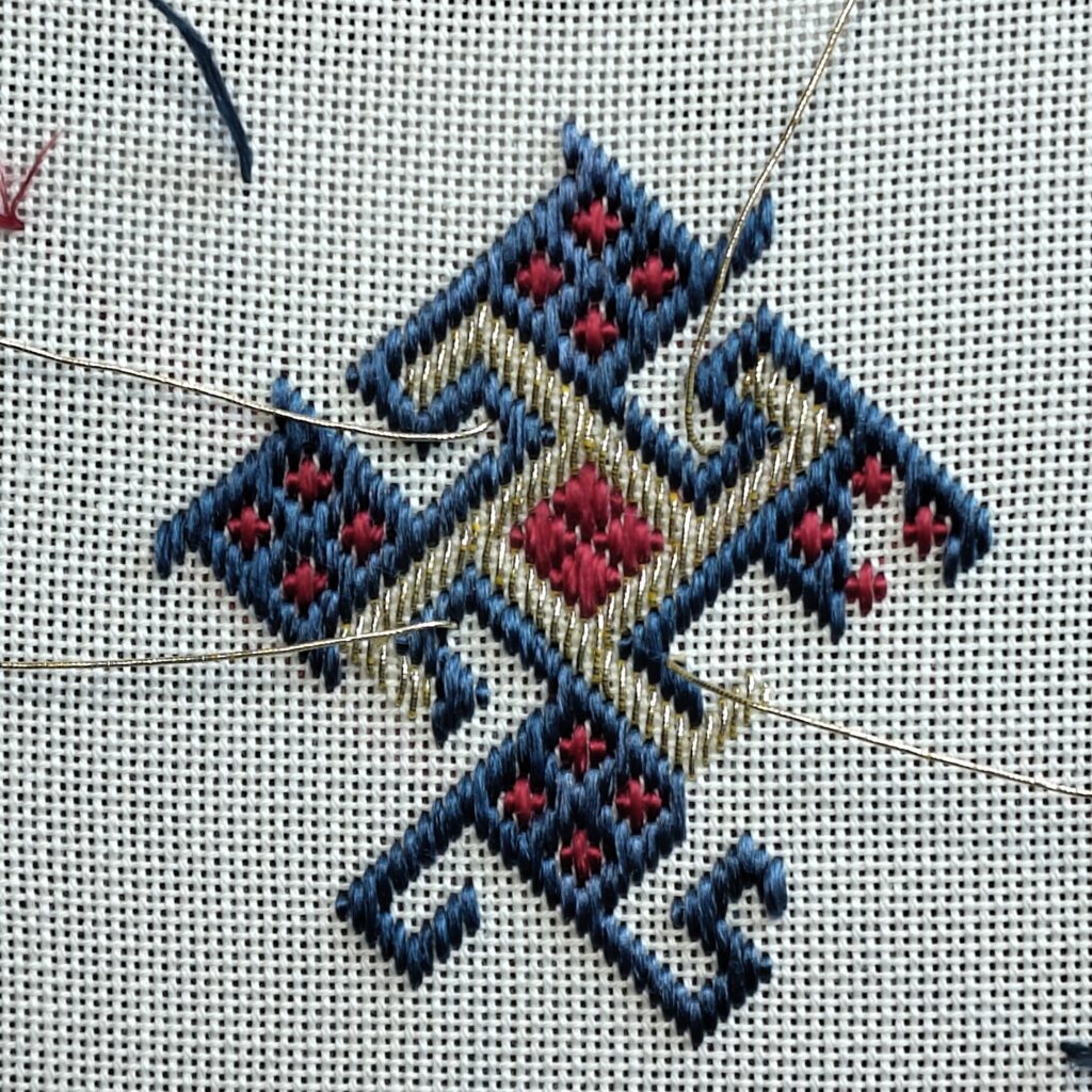 Medieval Embroidery Pattern - colourful geometric pattern