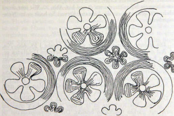 Villach-Judendorf - Line drawing of a reconstructed embroidery pattern.