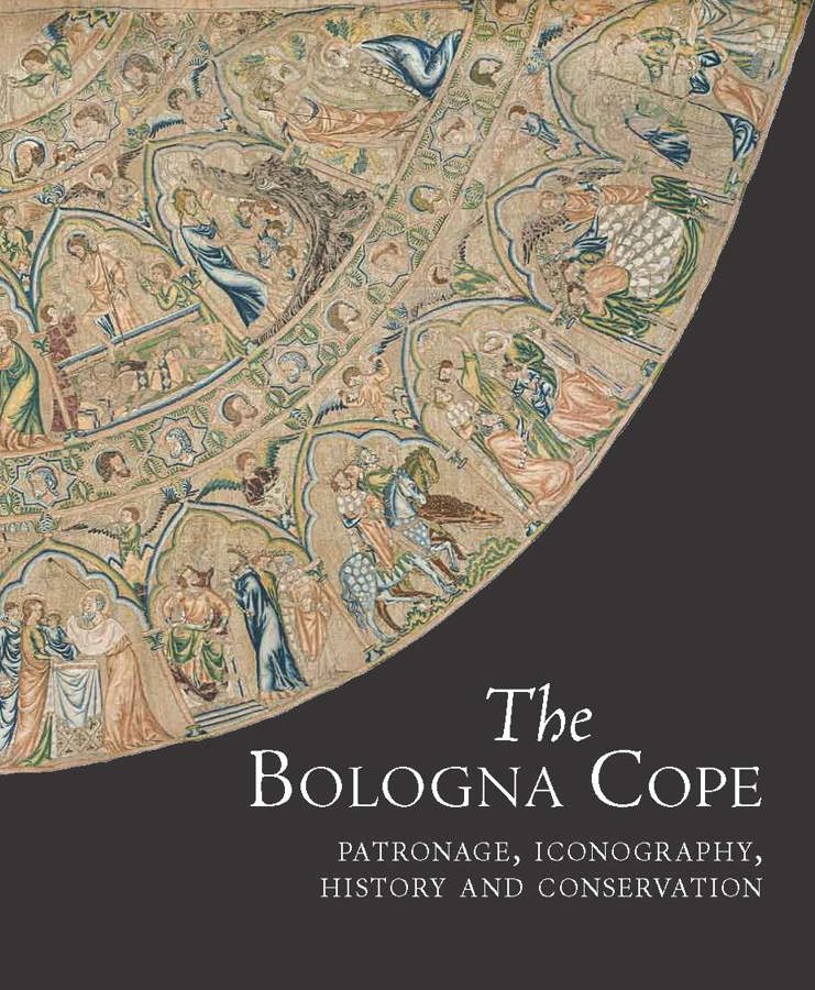 Bologna Cope - front cover of the book with a part of the Bologna cope on a black background